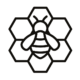 Icon Biene auf Honigwabe